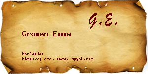 Gromen Emma névjegykártya